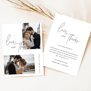 Carte de remerciements mariage   Merci photo Boho