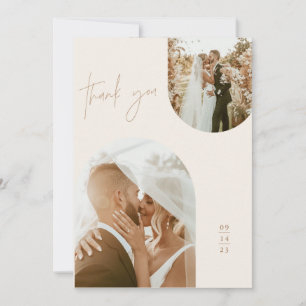 Carte de remerciements mariage   Merci photo Boho 