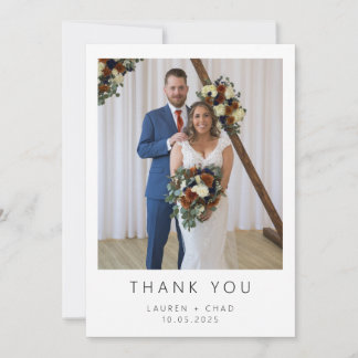 Carte de remerciements Mariage minimal