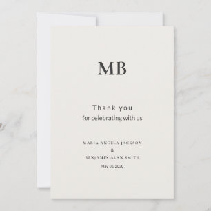 Carte De Remerciements Mariage Minimal Micro Moderne