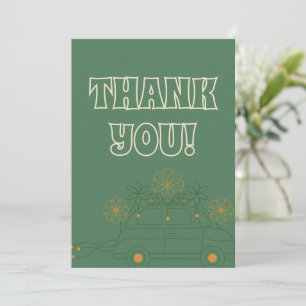 Carte De Remerciements Mariage minimal Vosvos vert