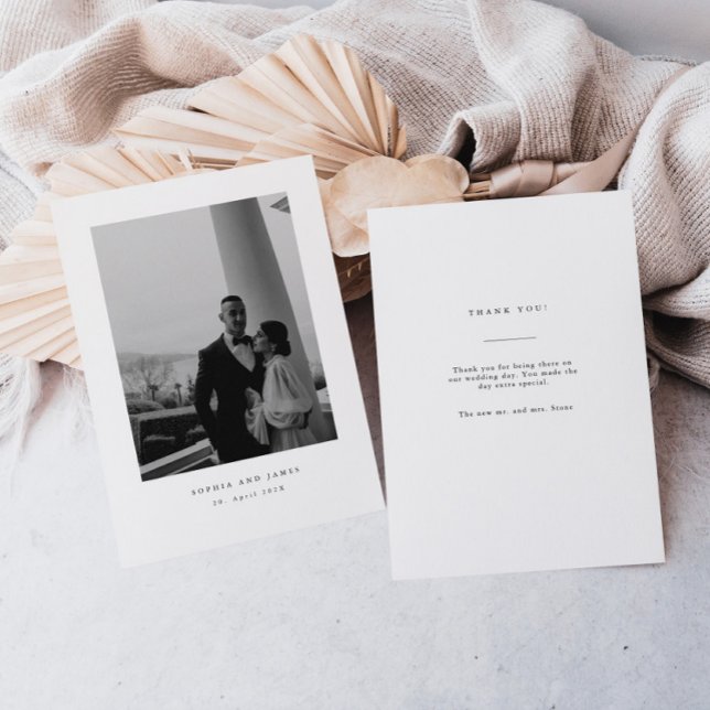 Carte de remerciements Mariage minimaliste (Créateur téléchargé)