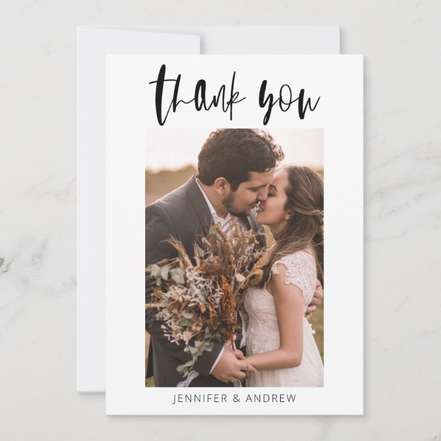 Carte de remerciements Mariage minimaliste (Devant)