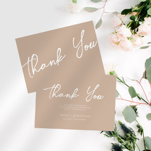 Carte De Remerciements Mariage minimaliste Canyon Rose