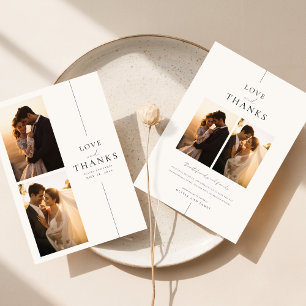 Carte De Remerciements Mariage minimaliste chic 4 photo