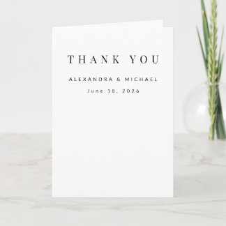 Carte de remerciements Mariage minimaliste - Éléga
