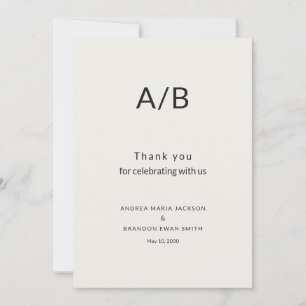 Carte De Remerciements Mariage minimaliste moderne à l'hôtel de ville