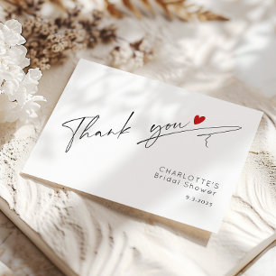 Carte De Remerciements Mariage minimaliste moderne écriture cœur