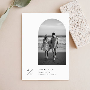Carte De Remerciements Mariage minimaliste moderne photo budget