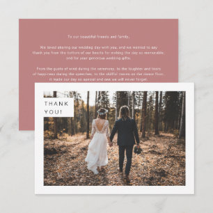 Carte De Remerciements Mariage minimaliste moderne rose poussiéreux Photo