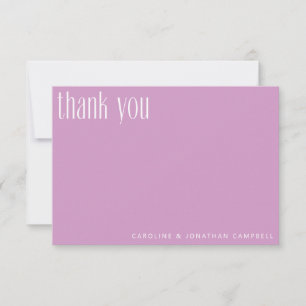 Carte De Remerciements Mariage minimaliste moderne tendance violet person