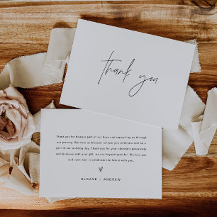 Carte de remerciements Mariage minimaliste (plat) 