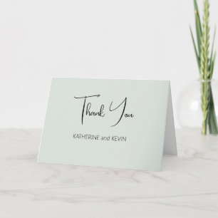 Carte de remerciements Mariage minimaliste Sage Gr