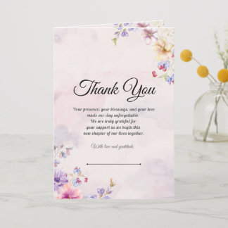 Carte de remerciements Mariage minimaliste - Style