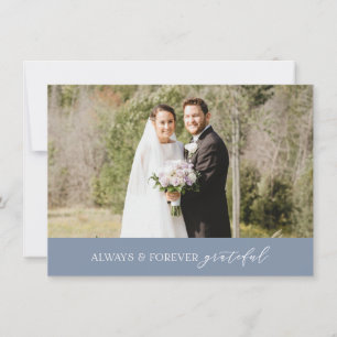 Carte De Remerciements Mariage Minimaliste Toujours et Pour Toujours Bleu