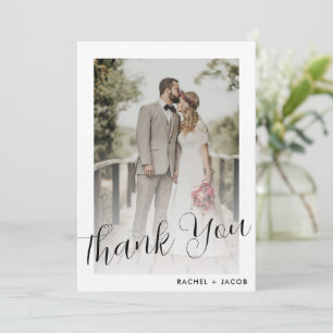 Carte de remerciements Mariage moderne à 2 photos