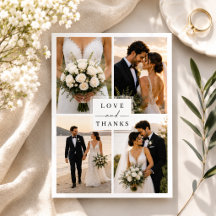 Mariage moderne avec collage de photos et remercie
