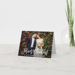 Carte De Remerciements Mariage Moderne Brush Script pour toujours Thankno