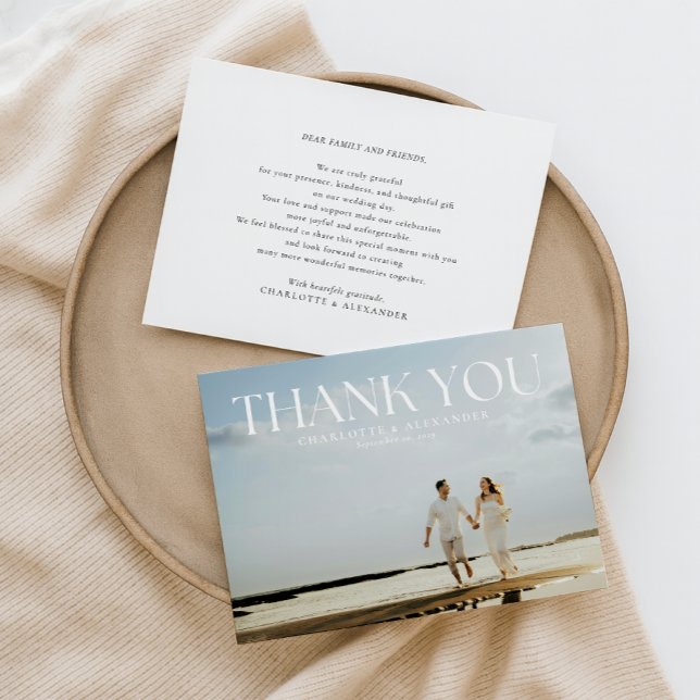 Carte De Remerciements Mariage moderne Full Photo Bold (Créateur téléchargé)