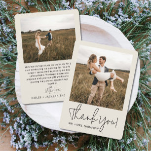 Carte De Remerciements Mariage moderne minimaliste - moderne - Script pho