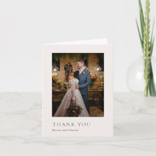 Carte De Remerciements Mariage Moderne Photo Neutre de Style