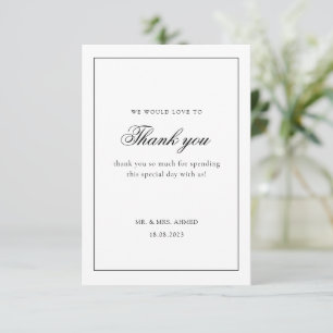 Carte De Remerciements Mariage musulman minimaliste blanc moderne