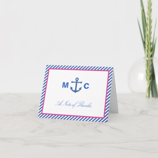 Carte de remerciements Mariage nautique (Devant)