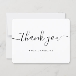 Carte De Remerciements Mariage Noir Moderne Fête D'anniversaire De Remise