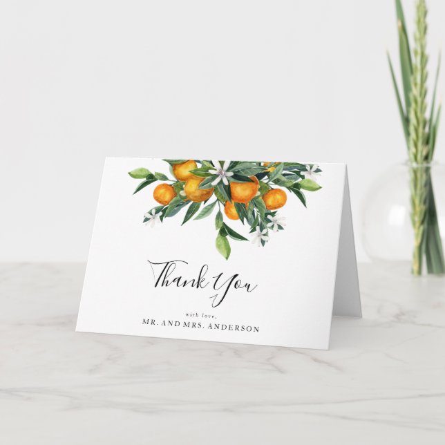 Carte de remerciements Mariage Oranges (Devant)