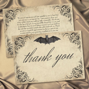 Carte De Remerciements Mariage Papier Cuir Noir Vintage Jusqu'à la Mort