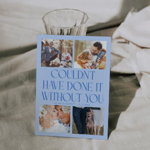 Carte De Remerciements Mariage Pas Sans Vous 4-Photo Bleu Glacé