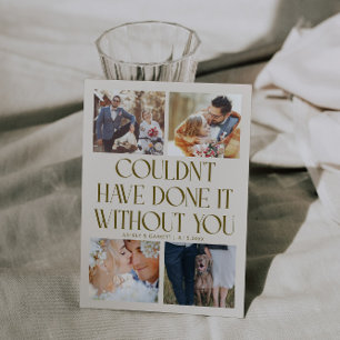 Carte De Remerciements Mariage Pas Sans Vous 4-Photo Crème