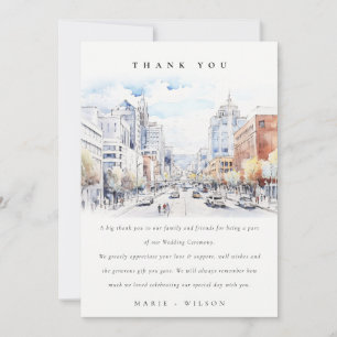 Carte De Remerciements Mariage Paysage Aquarelle Omaha Nebraska