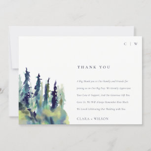 Carte De Remerciements Mariage paysager minimal de pin doux