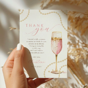 Carte De Remerciements Mariage Pearl et Prosecco Rose Gold