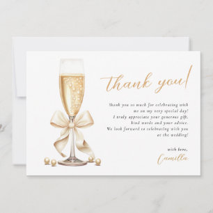 Carte De Remerciements Mariage Pearl & Prosecco Gold