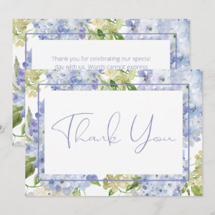 Carte De Remerciements Mariage Periwinkle Blue White Hydrangeas