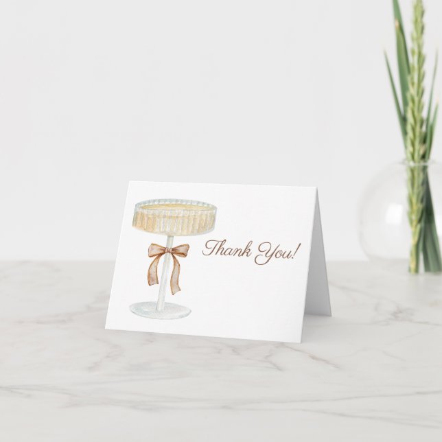 Carte De Remerciements Mariage Perles et Prosecco amour  (Devant)