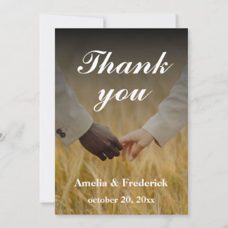 Carte de remerciements Mariage personnalisé 2 phot