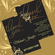 Mariage Personnalisé Élégant Noir Et Or