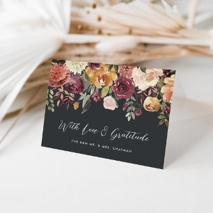 Carte De Remerciements Mariage personnalisé en fleur rustique