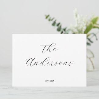 Carte De Remerciements Mariage personnalisé minimal et simple