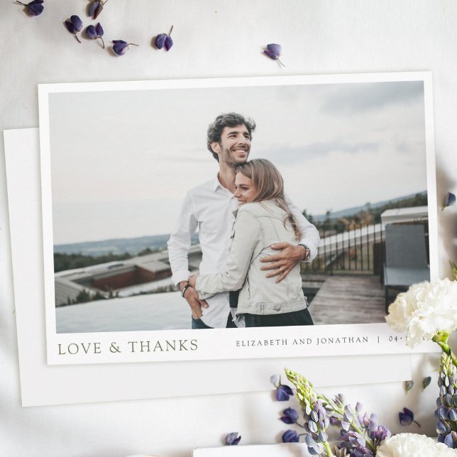 Carte De Remerciements Mariage personnalisé photo moderne simple (Créateur téléchargé)