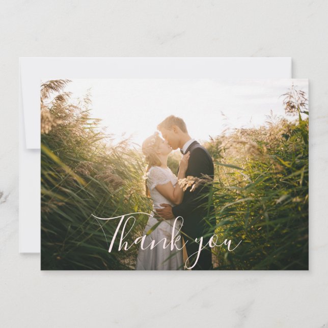 Carte de remerciements mariage photo (Devant)