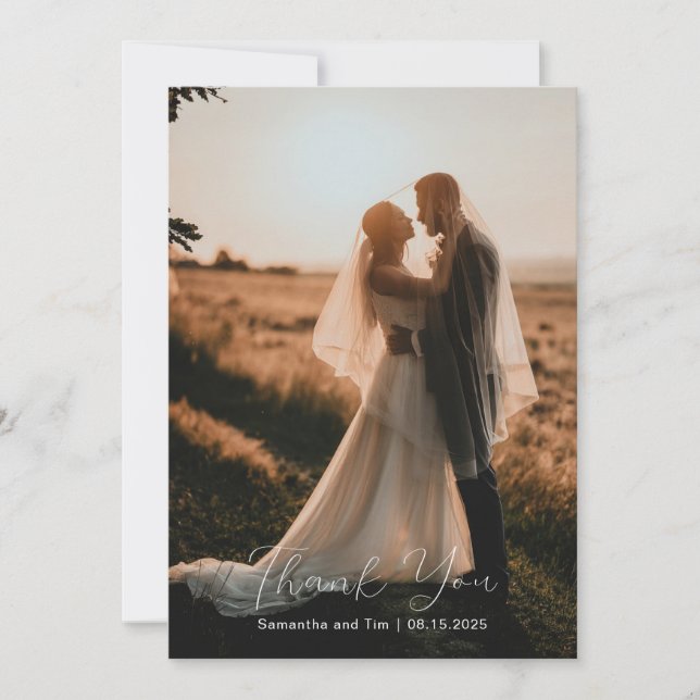 Carte de remerciements Mariage photo (Devant)