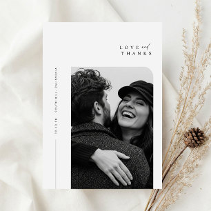 Carte De Remerciements Mariage photo à typographie simple et minimaliste