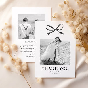 Carte De Remerciements Mariage photo Black Bow