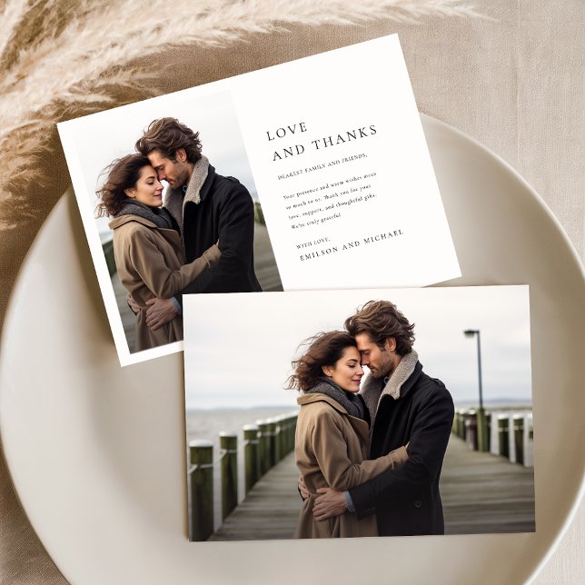 Carte De Remerciements Mariage photo Chic Elegant 2 (Créateur téléchargé)