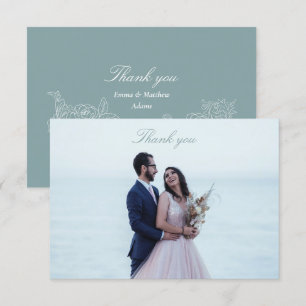 Carte De Remerciements Mariage photo classique