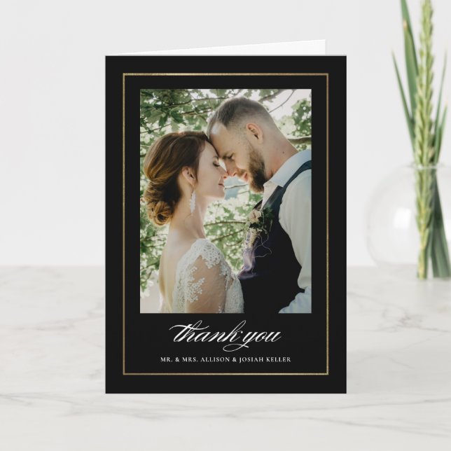 Carte De Remerciements Mariage photo classique (Devant)